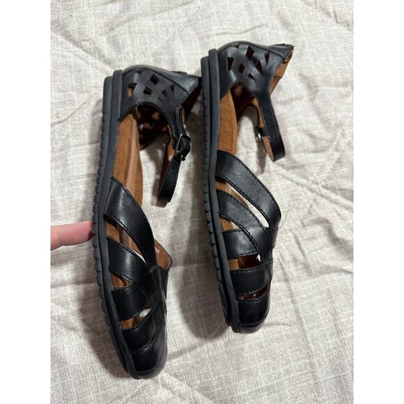 Cobb Hill New Balance Strappy Fisherman Sandals Flats Leather Womens Sz 9 Black - Picture 10 of 10